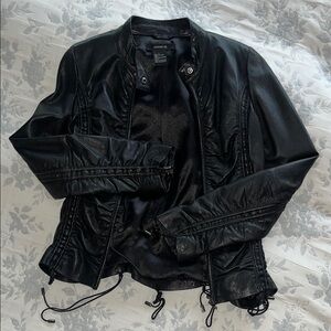Arden B Black Faux Leather Moto Jacket
